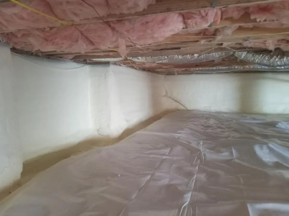 Crawl space encapsulation with closed-cell spray foam for Metal Roof Coating in Columbiana